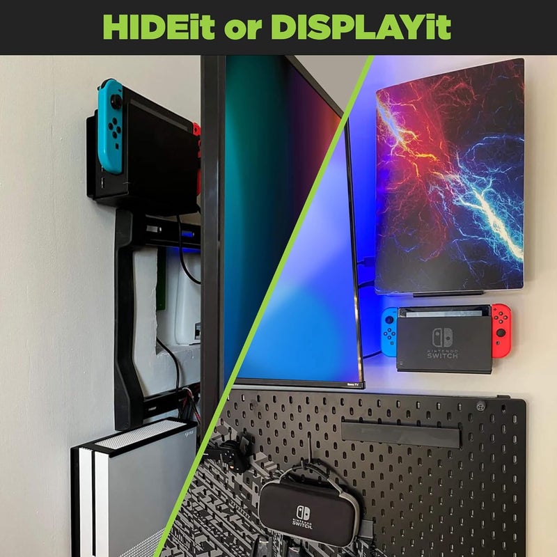 HIDEit Mounts Switch Wall Mount - American Company, Steel Mount for Nintendo Switch and Nintendo Switch OLED to Safely Store Your Switch Console - Image 3